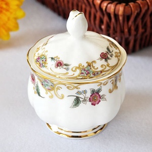 Elegance gold rimed flower design teiera set bone china 15 pezzi set da caffè in porcellana - Product Image 5