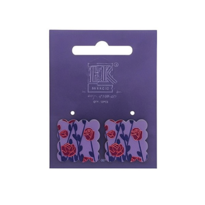 Orecchini a Perno con Motivo Floreale, Design Rosa Viola, Set da 12 Pezzi, Gioielli alla Moda - Product Image 1