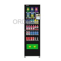 Petit mini distributeur automatique en acier sans contact pour collations et boissons accepte les paiements par carte de crédit et par jeton à code QR pour les hôpitaux