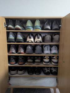 <span class=keywords><strong>Armoire</strong></span> à chaussures en rotin naturel à 6 niveaux, <span class=keywords><strong>armoire</strong></span> de rangement d'entrée à 2 portes avec étagère réglable, buffet haut pour couloir, salon - Product Image 3