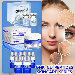 ชุดผลิตภัณฑ์บำรุงผิวต่อต้านริ้วรอย T GHK-CU เปปไทด์ สำหรับการกระตุ้นคอลลาเจน ฟื้นฟูเกราะป้องกันผิว และเพิ่มความชุ่มชื้น ผลิตภัณฑ์บำรุงผิวด้วยบลูคอปเปอร์เปปไทด์ - Product Image 1