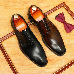 Zapatos Derby Ingleses con Acabado Lacado Brillante, Cuero Genuino, Diseño Grabado, Resistentes, Ligeros, Impermeables para Otoño - Product Image 4