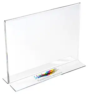 A5 Size Horizontal Double Sided Stand Up Acrylic Sign Holder, Clear, 10/Pack