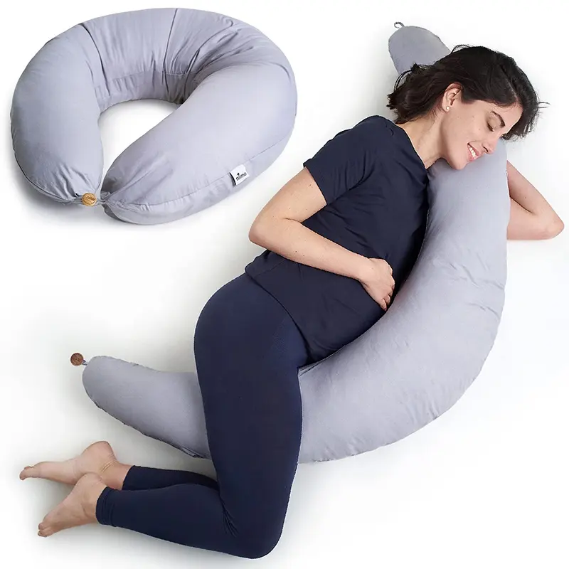 Artamber J Type Breastfeeding Clip Leg Women 100% Cotton Cover Side Sleeper Pillow Sleeping Pregnancy Pillow