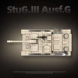 100307 สำหรับเด็กผู้ชาย LESHOW รถถังเยอรมัน Stug III สมัยสงครามโลกครั้งที่ 2 ทำจากพลาสติก ABS ของเล่นประกอบรูปทหาร อาวุธปืนขนาดเล็ก ของเล่นก่อสร้างและ DIY - Product Image 4