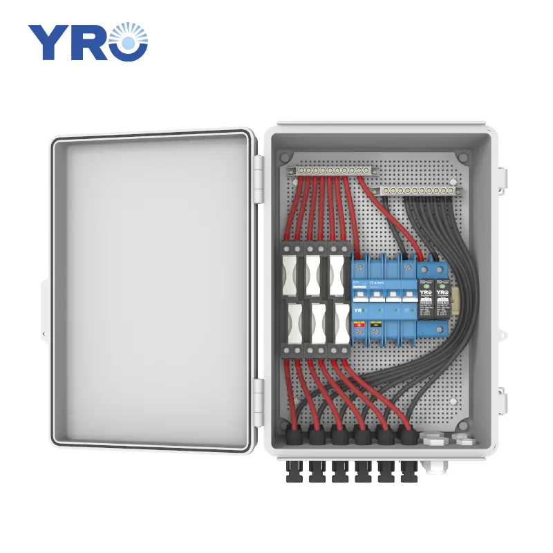 YRO PV combiner box 6 stringhe modulo solare DC scatola di giunzione 1000V 6 in 1 out per array fotovoltaico