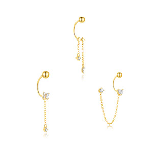 Pendientes de Plata 925 con Diseño Único de Estrella, Luna y Borla, con Flor, para Mujer, Nueva Llegada - Product Image 1