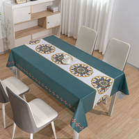 Nappe rectangulaire en PVC imprimé RNPT, motif floral bleu, anti-déversement, idéale pour les baby showers
