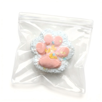 Jouet anti-stress en silicone souple en forme de patte de chat rose clair, jouet sensoriel à presser en forme de boule de riz, jouet alimentaire pour adolescents et adultes