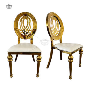Silla de Boda Moderna de Lujo en Acero Inoxidable Dorado para Comedor, Sala de Estar, Eventos, Muebles Comerciales para Hoteles - Product Image 1