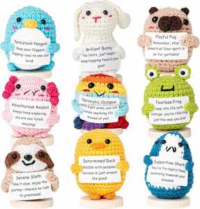Offre Spéciale : Animaux en Crochet Faits Main (Pingouin, Poussin, Vache) avec Cartes de Soutien Émotionnel – Cadeaux Motivationnels pour la Maison - Product Image 5