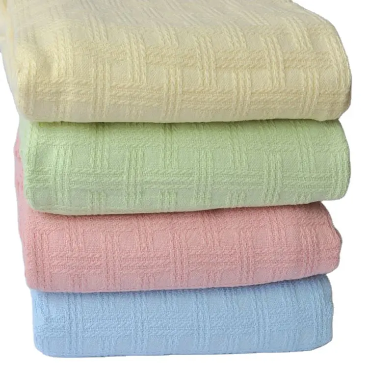 Hot sale factory direct 100%cotton cellular terry cloth blanket for home, hospital