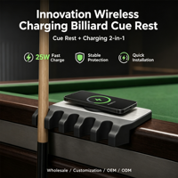 Support de queue de billard portable à clipser sur table avec chargeur sans fil 25W pour salle de billard