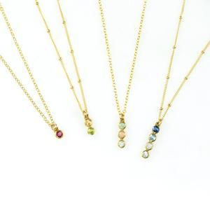Custom Minimalist Birthstone Necklace, Personalize Mothers &amp; Kids Birthstone Jewelry,Family Necklace <strong>Sisters</strong> <strong>Gift</strong> - Product Image 1