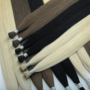Extensions de cheveux brésiliens Remy I-Tips, double épaisseur, kératine, pointe plate, trame simple, vierges, pour fusion en gros - Product Image 4