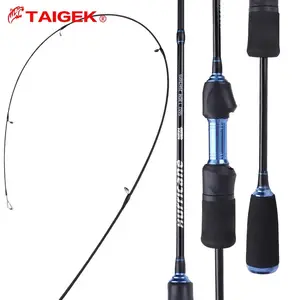 TAIGEK 1.68m 1.8m 1.98m Carbon fiber Ultra light lure 2 section Ultralight Trout spinning casting fishing rods