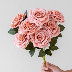 Ramo de Rosas de Seda Artificiales, Alta Simulación, Estilo Clásico, Decoración para Bodas y Hogar, Arreglo Floral Seco - Product Image 4