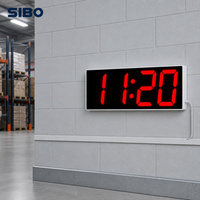 WS604S Jam Dinding LED Digital 6 Inci NTP WiFi Tersinkronisasi 4 Digit Stopwatch Hitung Mundur 30 Alarm Relay G-Sensor Putar Otomatis