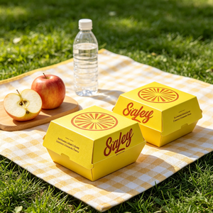 Boîte à hamburger en papier kraft avec logo personnalisé imprimé, boîte d'emballage <span class=keywords><strong>alimentaire</strong></span> en <span class=keywords><strong>carton</strong></span> biodégradable jetable avec design gratuit - Product Image 2