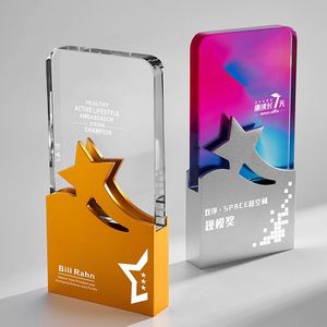 Wholesale Crystal Trophy Corporate, Glass Crystal Trophy Awards Custom Logo Engrave Crystal Plaque Award/ - Product Image 4