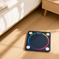 Balance connectée portable rechargeable pour la composition corporelle avec écran LCD en verre, idéale pour la maison, vente en gros transfrontalière ADL-26