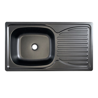 MEIDI Design Revêtement noir en acier inoxydable Évier de cuisine RV Accessoire intérieur pour fourgon caravane camping-car Véhicules