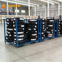 Palette de stockage empilable robuste pour entrepôt, avec revêtement en poudre, pour pneus de camion