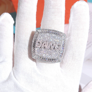 Custom 925 <b>Sterling</b> <b>Silver</b> Moissanite Diamond <b>Ring</b> Premium Brilliant Cut VVS Fine Jewelry Hip Hop Style <b>Ring</b> - Product Image 4