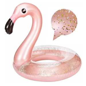 Anillo de natación inflable de PVC de Flamenco de tamaño completo para niños y adultos Flotadores de piscina de juegos de agua y tubos de natación de animales - Product Image 5