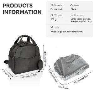 Élégant Greenwich multi-fonction bébé voyage couches sac à dos à la mode PU matériel changement Pad poussette sangles <span class=keywords><strong>sucette</strong></span> étui - Product Image 3