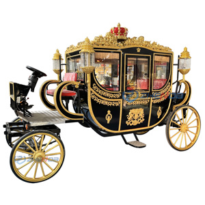 รถม้าไฟฟ้าหรูหรา Zhenda Royal รุ่น Q235B โครงเหล็ก สำหรับงานแต่งงาน สถานที่ท่องเที่ยว รองรับผู้โดยสาร 4-6 คน ยางตัน - Product Image 1