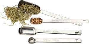 2026 Stainless Steel Eco-Friendly Measuring Spoons Set 6 Rectangular <b>Teaspoon</b> Tablespoon <b>Long</b> Handle Classic Design Dry Liquid - Product Image 4