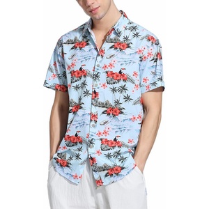 Camisa Hawaiana Damipow para Hombre, con Cuello Alto, Estampado Único, Estilo Tropical, con Botones, para Vacaciones, Cruceros, Hawái, Ropa de Verano - Product Image 2