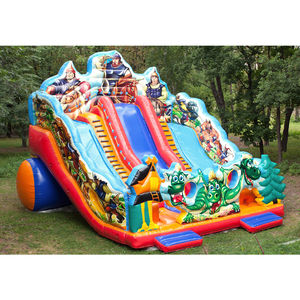 สไลเดอร์เป่าลมสามเลนธีมบ็อกาทีร์ส, สไลเดอร์เป่าลม-แทรมโพลีน รุ่นสามฮีโร่ - Product Image 1