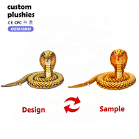 Peluche Serpent Cobra Personnalisée en Gros OEM ODM, Peluche Réaliste Serpent, Jouet Reptile Personnalisé pour Décoration et Cadeau