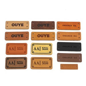 Étiquettes en cuir PU personnalisées avec logo, patchs en cuir avec logo, étiquettes en cuir gaufrées pour vêtements, matériau en cuir PU - Product Image 1