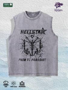 Chaleco Hellstar Path to Paradise con Estampado Lavado, Almacén en EE. UU., 3 Colores, Camiseta sin Mangas de Algodón - Product Image 3