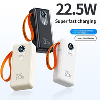 Batterie externe premium 30000mAh avec 4 câbles intégrés, Tourlight PD 22.5W, charge rapide, chargeur portable pour le camping en plein air