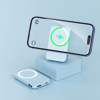 Support pliable, banques d'alimentation sans fil magnétiques 5000 mAh, LED numérique, surface premium avec revêtement UV, utilisable pour la maison/l'école/le bureau