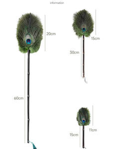 DS4901 Pinceau à plumes manche en bambou Rétro antistatique <span class=keywords><strong>Plumeau</strong></span> domestique Autruche Paon <span class=keywords><strong>Plumeau</strong></span> à poussière - Product Image 3