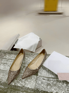 <b>Pointed</b> <b>Toe</b> Glitter <b>Flat</b> Shoes With Sleek Low Cut Design And Soft Padded Insole Elegant Slip On Ballet <b>Flats</b> For Evening Parties - Product Image 2