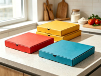 Boîte à pizza carrée en carton ondulé kraft 3 plis, recyclable et écologique, avec logo personnalisé imprimé, jetable, OEM, fournie directement par l'usine