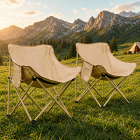 Dynamischer Schnecken-Mondstuhl, verdicktes Outdoor-Klapptisch-Stuhl-Set aus Oxford-Gewebe, Glamping-Design für Camping, Picknick, Skizzieren