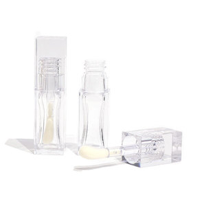 Chai đựng son bóng nhựa trong suốt 9ml, hình vuông dày, dạng tuýp đựng dầu dưỡng môi, nắp vặn, chai đựng son tint rỗng, kèm cọ. - Product Image 5