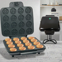 Gaufrier Électrique Mini 16 Trous en Acier Inoxydable à Chauffage Rapide, Antiadhésif, pour Desserts et Snacks DIY, Prise UE, Idéal pour l'Export