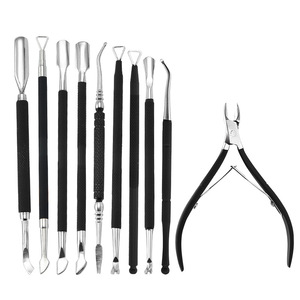 Pousse-cuticules métallique double-embout, kit de nettoyage des peaux mortes, outils de manucure GZ RTS, commande en gros mixte - Product Image 2
