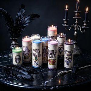 Vela Moderna en Forma de Pilar con Pegatinas Personalizadas, Frasco de Vidrio sin Humo, Cera de Soja, Aromas Personalizables para Halloween y Bodas - Product Image 6