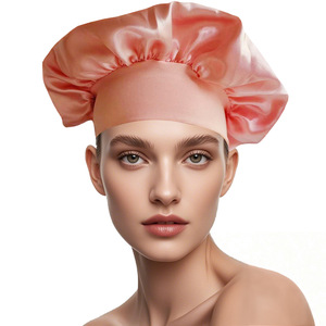Serviette à cheveux double couche en satin <span class=keywords><strong>de</strong></span> soie grande taille pour femme, avec logo personnalisé, <span class=keywords><strong>bandeau</strong></span> très élastique, <span class=keywords><strong>bonnet</strong></span> <span class=keywords><strong>de</strong></span> nuit et <span class=keywords><strong>de</strong></span> <span class=keywords><strong>bain</strong></span> pour un confort optimal - Product Image 4