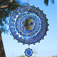 Molinetes de Viento Navideños de Acero Inoxidable Reutilizables, Duraderos, de 300 mm de Diámetro, con Energía Solar, Color Personalizado, para Exteriores, Venta al Por Mayor