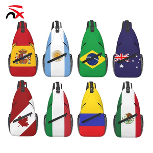 Wholesale Custom Logo Polyester American Mexico Canada Brazil Italian Hatit National Flag Crossbody Sling Bag